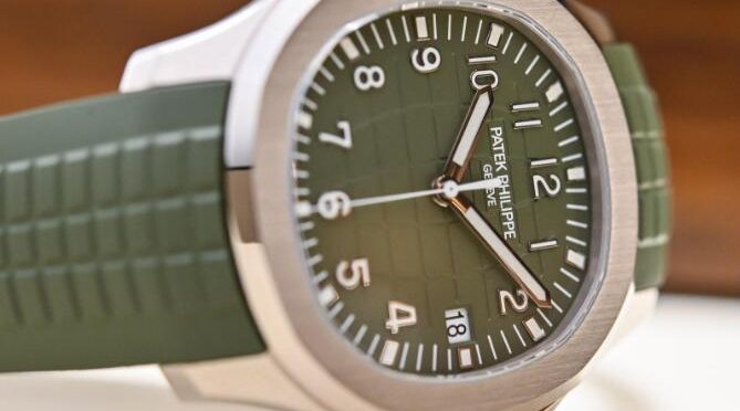 Replica Patek Philippe Aquanaut Jumbo 5168G With Khaki Green Tone